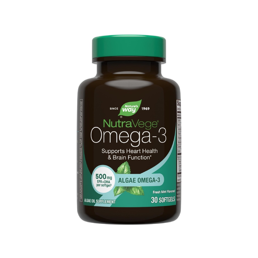 Nature's Way NutraVege Pflanze basiert Omega-3, Herzgesundheit und Augen- und Gehirnfunktion*, 30 Vegan Softgels