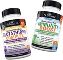 Complexe de glutathion avec extrait de chardon de lait, vitamine C et quercétine + supplément d'immunité 17-en-1 avec sureau, vitamine C, échinacée et zinc - encourage le foie et le soutien immunitaire
