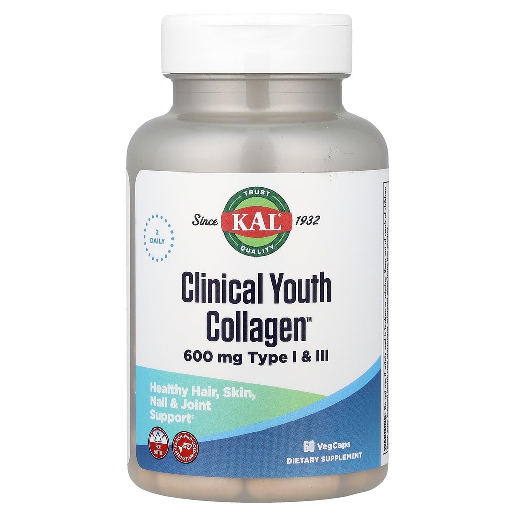 Kal 600 Mg Clinical Youth Collagen Type I & Iii, 60 Compte