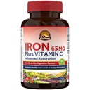 Vitalitown Eisen Ergänzung für Frauen Männer, Hign Potency 65mg Eisen mit Vitamin C 250mg, weniger verstopfend, besser für Blut- und Energieverbesserung, keine Gluten, Non-GMO 60 Vegan Eisen Pillen