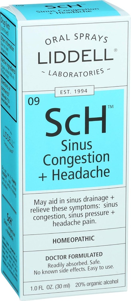 Liddell Congestion homéopathique du sinus et pulvérisation de céphalées, 1 once fluide