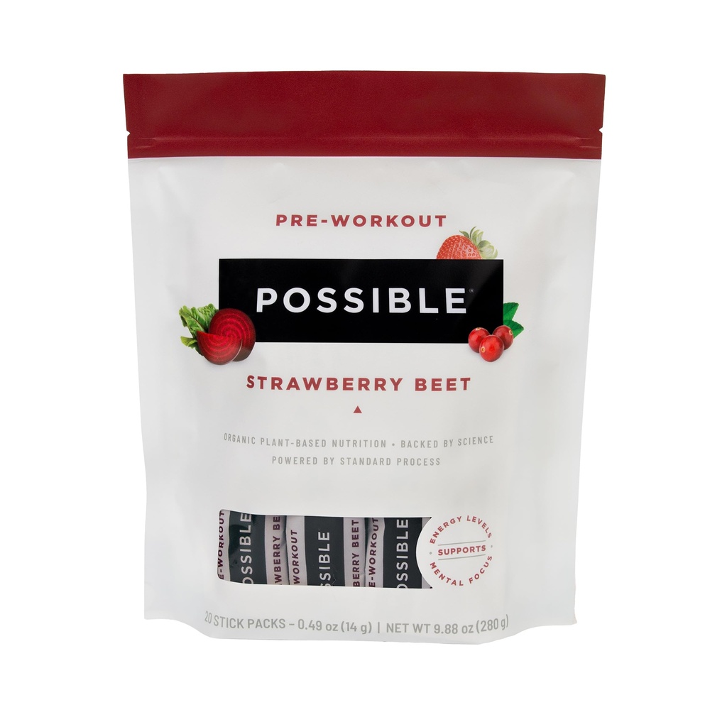 Pré-entraînement de la betterave - Arôme de la betterave à la fraise - Servants emballés individuellement - Contient des vitamines B et extrait de caféine de thé vert - Source de nitrates - 1 sac, 20 paquets de bâtons