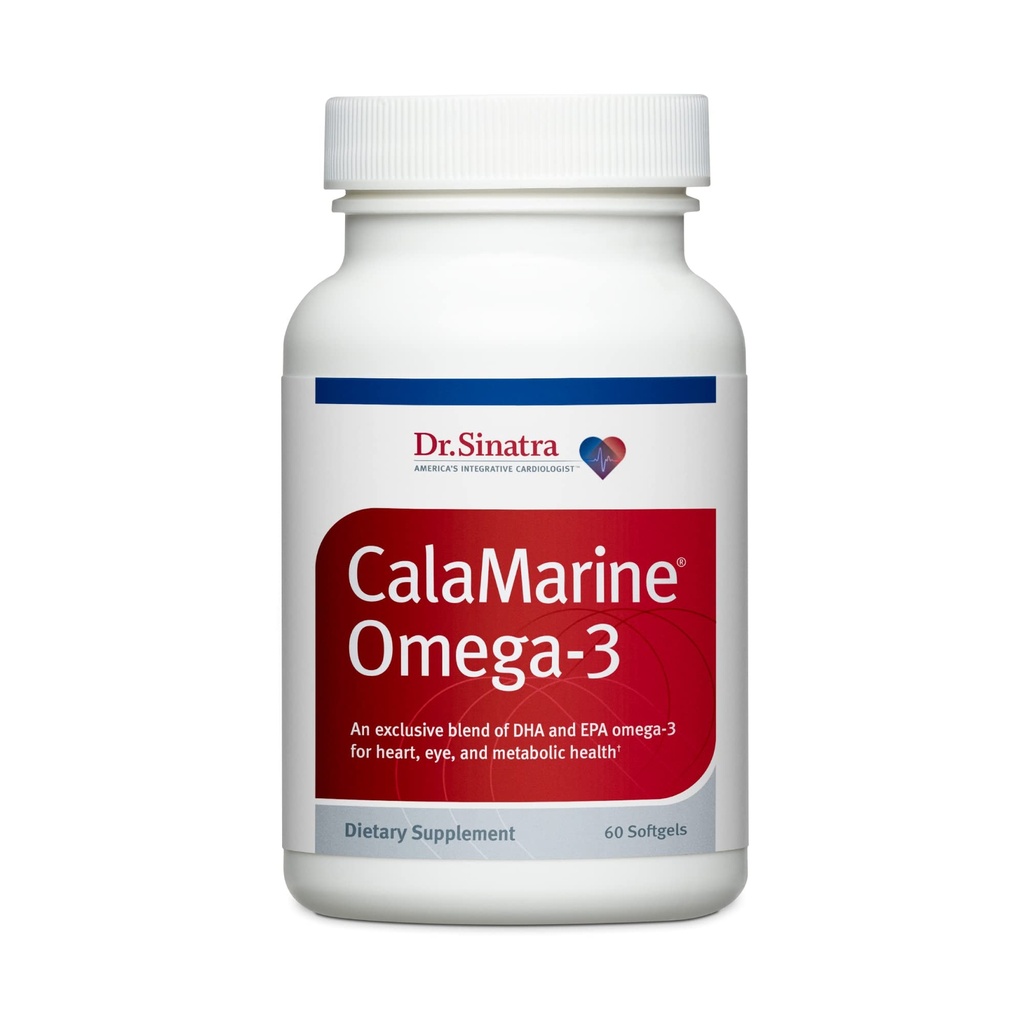 Dr. Sinatra CalaMarine Omega-3 Ergänzung mit DHA und EPA, Klinische Klasse für Gehirn, Herz und Augengesundheit, 60 Softgels
