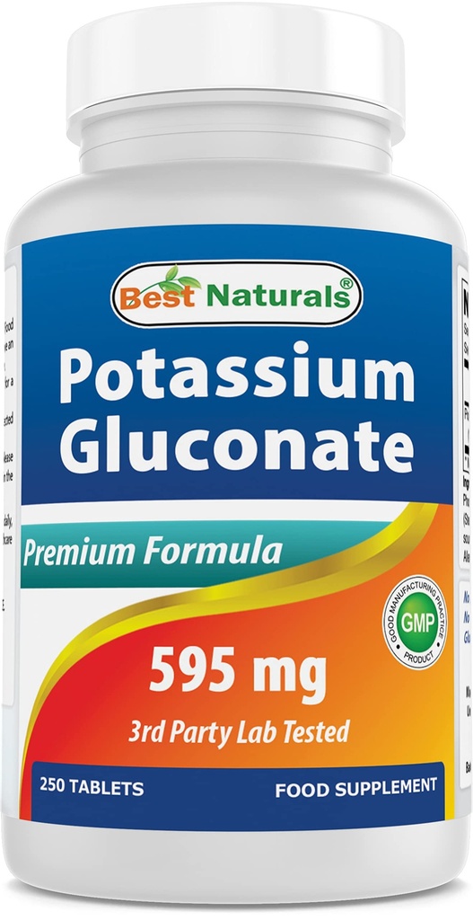 Best Naturals Kalium Gluconate Supplement 595 Mg Tablet, 250Count