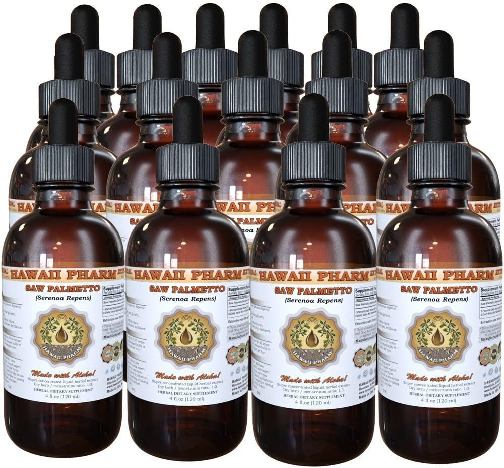 Saw Palmetto Liquid Extract, Organic Saw Palmetto (Serenoa Repens) Tinktur, Kräuterergänzung, Hawaii Pharm, Made in USA, 15x4 fl.oz