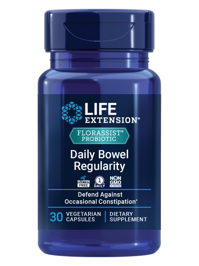 Durée de vie FLORASSIST Régulière quotidienne Bowel, 30 Capsules végétariennes