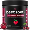 NutraChamps Beet Root Pulver Zirkulationsergänzung, Superfood-Pulver Nitric Oxid mit Wurzelsaft, Super Reds & Grape Seed Extract, keine Zuckerrübenergänzung - 8.74 Oz
