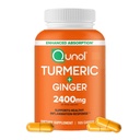 Qunol Kurkuma Curcumin mit schwarzem Pfeffer & Ginger, 2400mg Kurkumaextrakt mit 95% Curcuminoide, Extra Strength Supplement, Enhanced Absorption, Joint Support Supplement, 105 Count