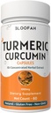 Kurkuma Kapseln 500mg | Curcuma Longa 10:1 Extrakt & Pulver | Schwarz Pfeffer Extrakt 5% für Enhanced Absorption | Kräuterergänzung | Non-GMO, Gluten-Free (60 Count (Pack von 1))