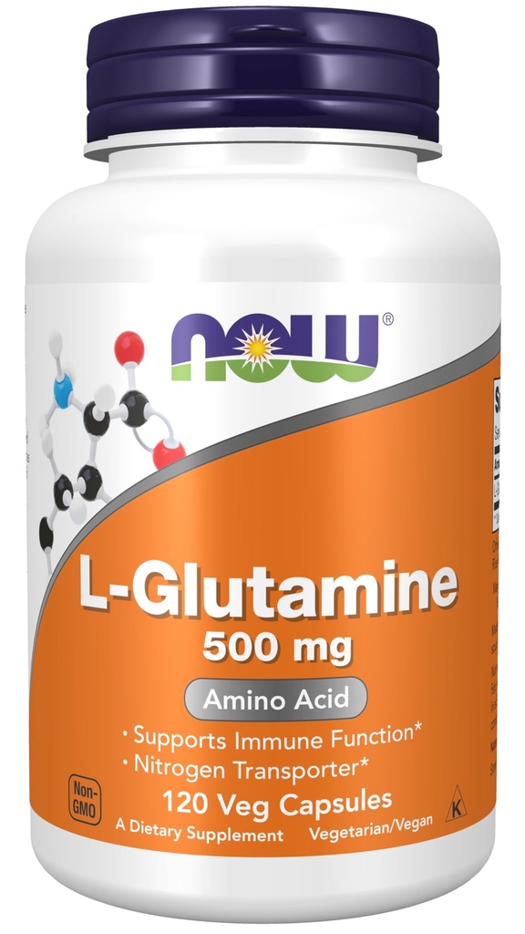 Now Foods L-Glutamine Capsules 500mg -Pack Of 120 Capsules