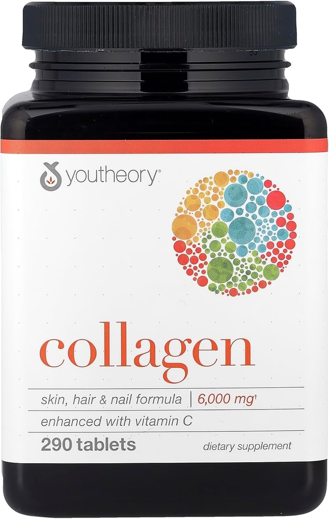 Youtheory Collagène avancé avec vitamine C, 290 Compte (1 bouteille)