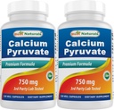 Calcium Pyruvat 750 mg 120 Kapseln von Best Naturals (Pack von 2)