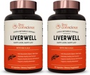 LiverWell Nettoyage, rajeunissement, soutien métabolique - Supplément hépatique pour la santé du foie avec extrait de chardon de lait hautement biodisponible, N-acétyl Cystéine, acide alpha lipoïque, zinc, sélénium - 2 paquets