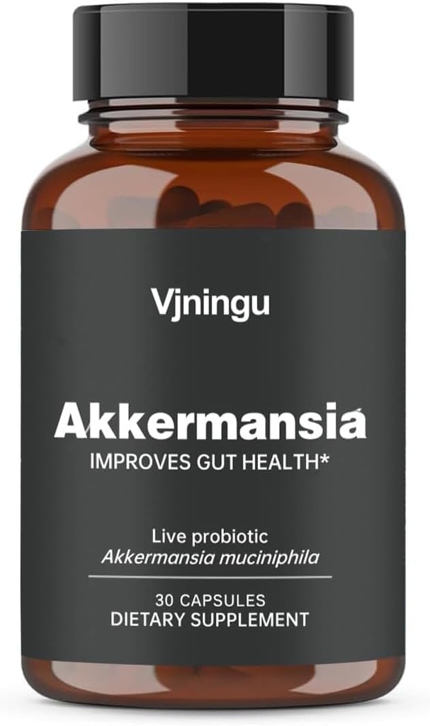 Akkermansia Probiotic mit Prebiotic Fiber, erhöht GLP-1 Produktion, Third-Party Tested, 100M AFU Live Strain für Gut Health für Menschen (2024New, 30Capsules, 1Pack)