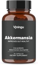Probiotique d'Akkermansia avec fibre prébiotique, augmente la production de GLP-1, testé en troisième partie, 100M AFU souche vivante pour la santé des personnes (2024Nouveau, 30Capsules, 1Pack)