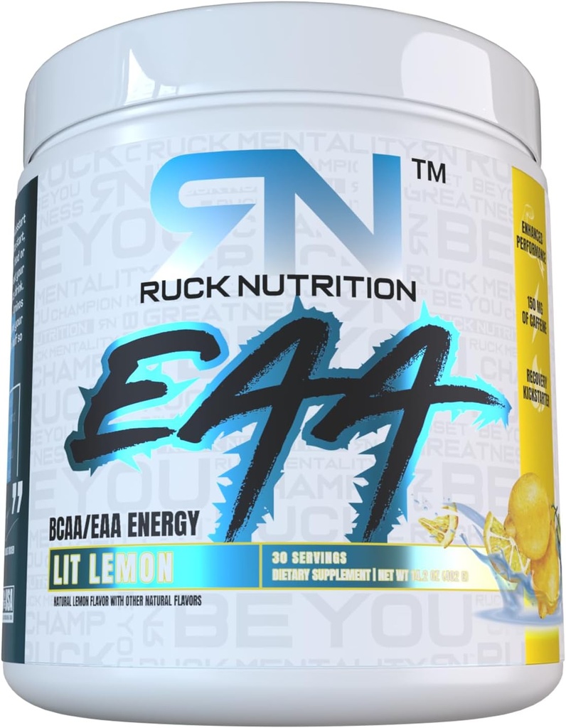 COMPLÉMENT D'hydratation, d'énergie et de récupération de la NUTRITION DU RUCK Acides aminés essentiels au spectre complet + BCAA (30 portions, citron lit)