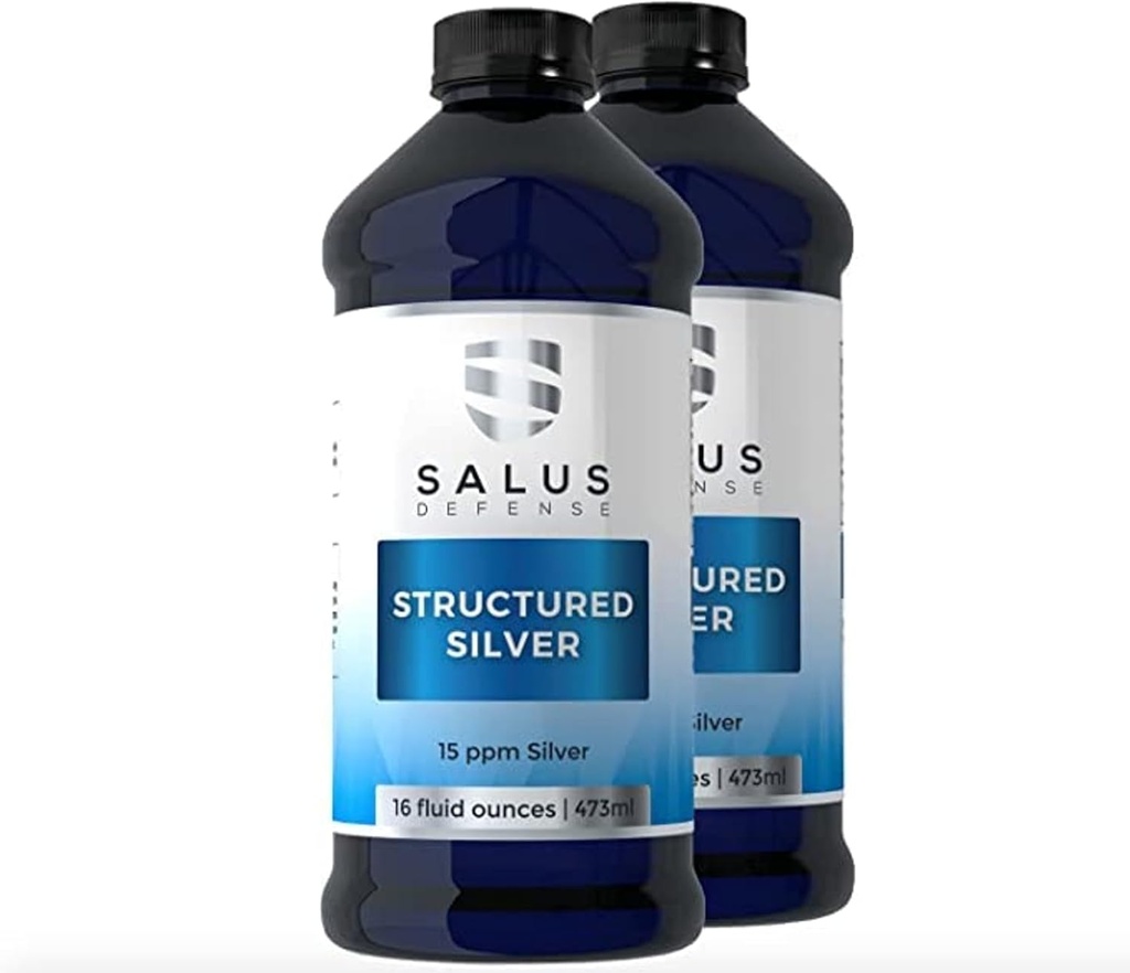 Strukturierte Silberflüssigkeit - Tägliche Immununterstützungsergänzung mit 15ppm Advanced Structured Silver Technology - All Natural with No Additives - 16 Ounce Bottle (2 Pack)