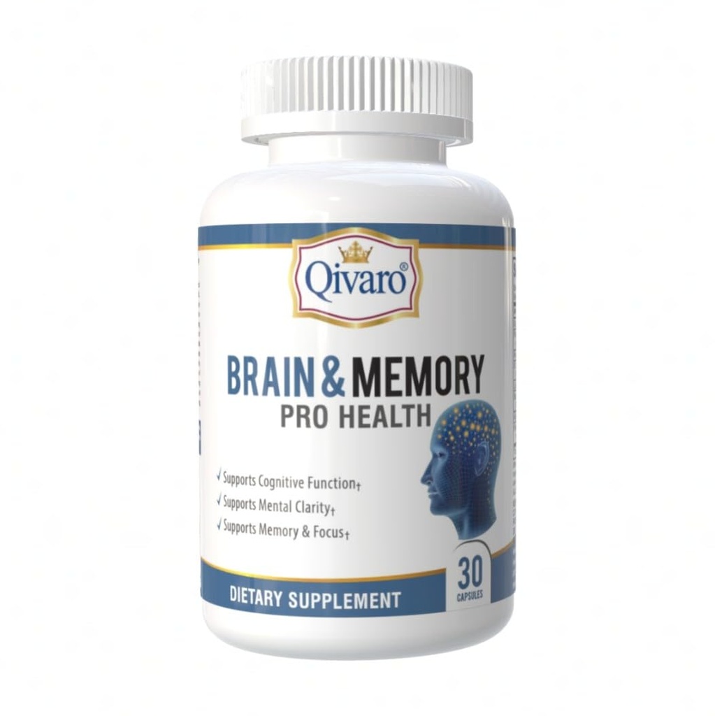 Brain & Memory Pro Health - Natürliche Unterstützung für kognitive Funktion - Mind & Memory Supplement für Gehirngesundheit - Vegan und Non-GMO - Made in USA – 30 Kapseln