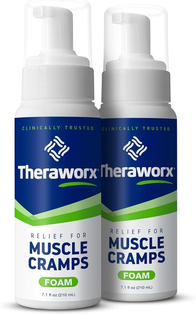 Theraworx Relief für Muskelkrämpfe Schaum Fast-Acting Muscle Spasm, Leg Soreness mit Magnesiumsulfat - 7.1 oz - 2 Count