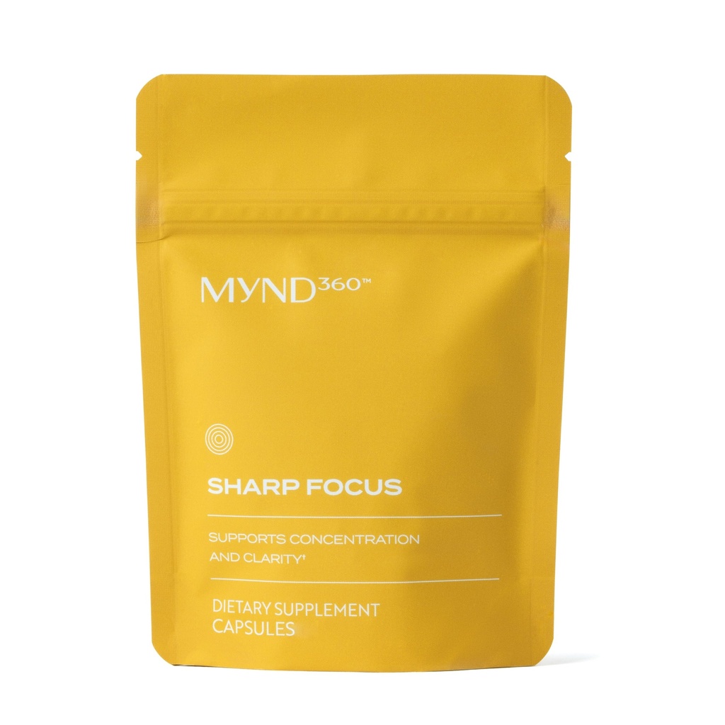 Nu Skin MYND360 Sharp Focus | 60 Kapseln | Vitamin B12 & Vitamin B6 für Gedächtnis, Fokus und Klarheit | Koffein Infused Brain Health Supplement | Sichere tägliche Vitamin B Unterstützung für erhöhte Konzentration