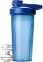 Bouteilles de shaker à stylo pour mélanges de protéines avec bouchon de twist, 28 oz, Bouteille de shaker à protéines bleues avec boule de fouet