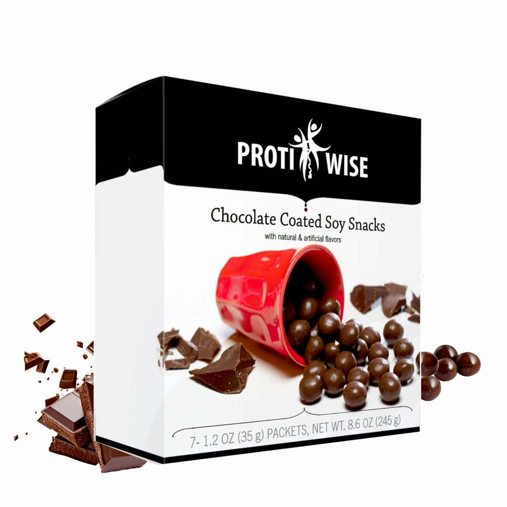 ProtiWise High Protein 15g Soy Snacks | Schokolade | 7/Box | Weight Loss, KETO Diät Friendly, Hunger Control Snack | Low Fat, Low Calorie, Low Sugar