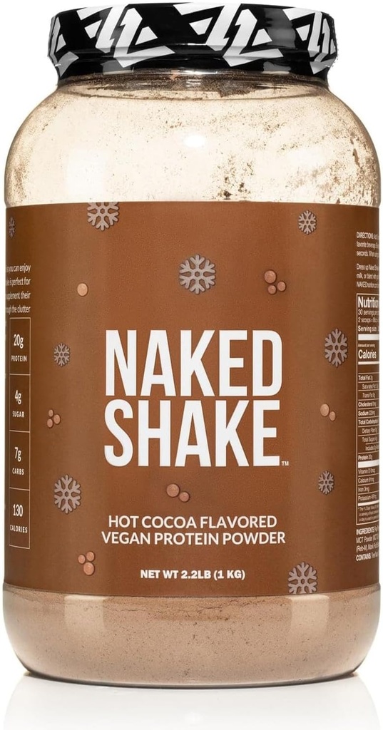 Naked Shake - Hot Cocoa Protein Shake - Pflanzenbasiertes Proteinpulver mit Mct Oil - Glutenfrei, Soy-Free, No Gmos oder künstliche Süßungsmittel - 30 Servierungen