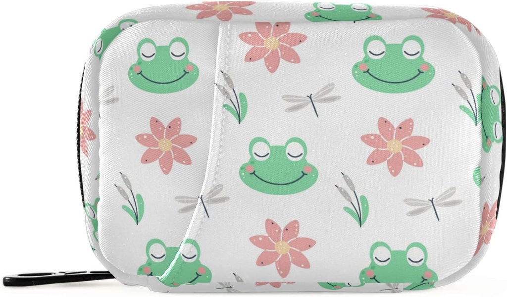 Grog avec fleurs Pill Box 7 Day Pill Case Travel Pill Organizer Bag avec zipper Portable Weekly Case Taille compacte pour le support de supplément de vitamine