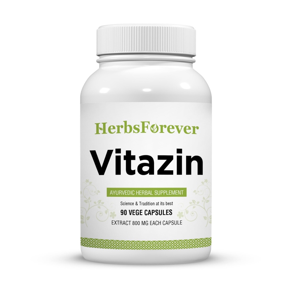 Herbsforever Vitazin Kapseln Ayurvedic Kräuterergänzung unterstützt Energie und Leistung bietet körperliche und geistige Stärke 90 Vege Kapseln 800 Mg Jede