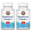 KAL Magnesium Taurate Plus 400mg w/Coenzym B6 | Hochverfügbar, Chelat, Vegan | für normale Nerve, Muskelfunktion und Herzgesundheit | 90 Tabs | 2 pk