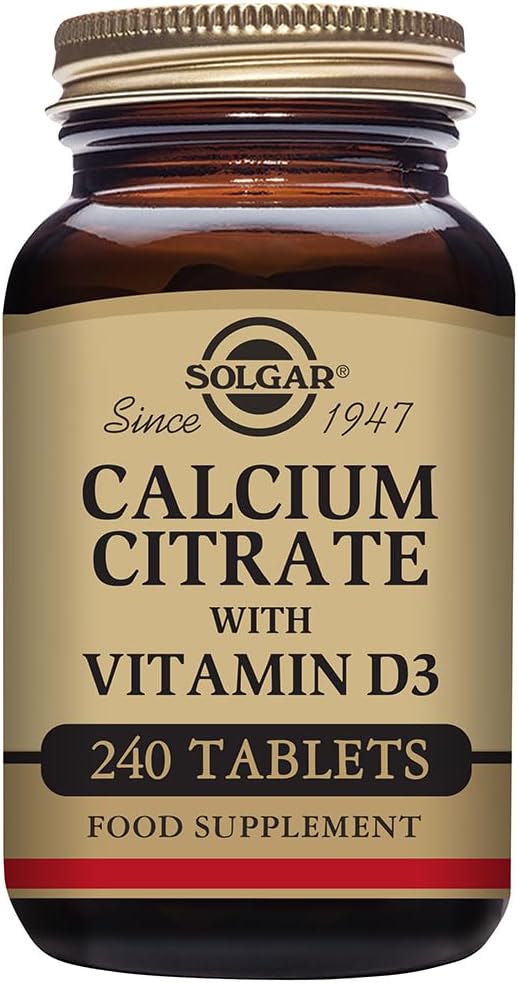 Solgar Calcium Citrat mit Vitamin D3 Tabletten, 240 Zähler (Pack von 1)