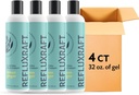 Thérapie de reflux acide, Alginate organique, Gerde rapide et longue durée, LPR & support des symptômes de digestion, Zéro sucre, sans gluten, faible sodium, Ginger citron, 47 portions de gel par 8 OZ bouteille, 4 pack
