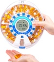 Zoksi Distributeur automatique de pilules pour personnes âgées avec alarme, Distributeur électronique de pilules et organisateurs, Distributeur de médicaments chronométrés, Rappel mensuel de médicaments pour les ordonnances et les vitamines
