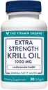 Vitamin Shoppe Extra Strength Krill Oil - MSC zertifiziert Nachhaltige - 1.000 MG (30 Softgels)