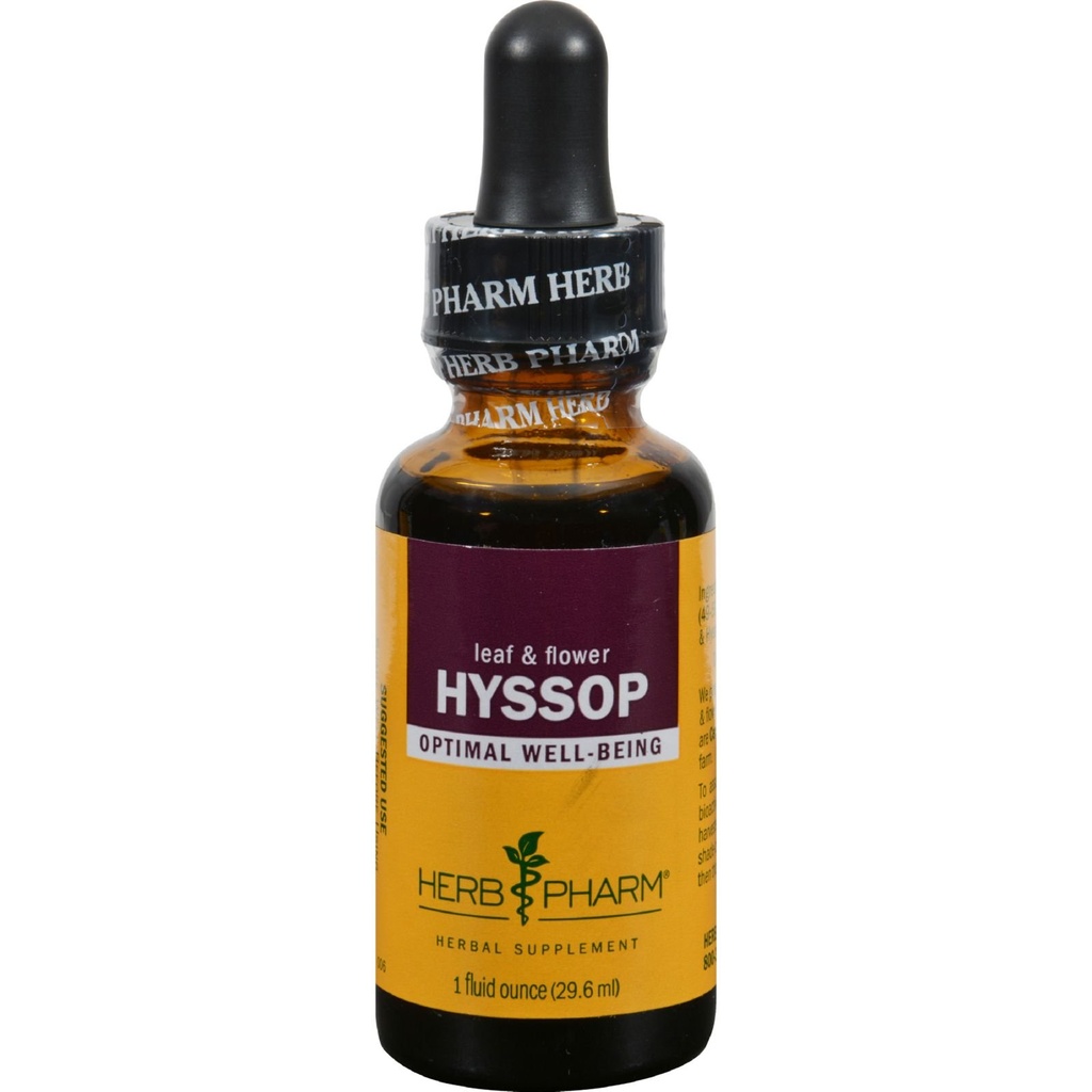 Extrait liquide Hyssop biologique certifié Herb Pharm - 1 once