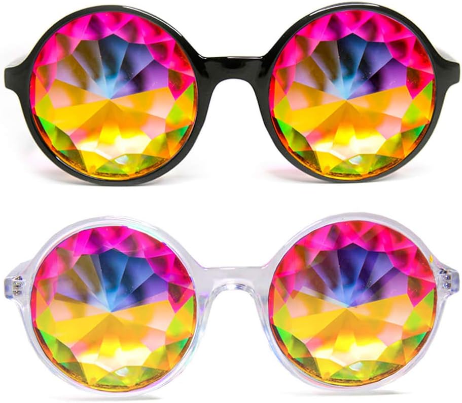 GloFX Kaleidoscope Gläser | Leichte Kristall EDM Festival Diffraction | 2 Pack von Rave