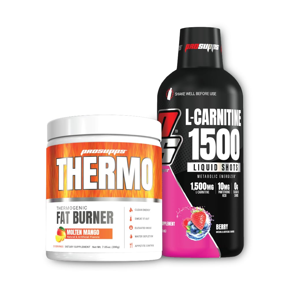 PROSUPPS Thermo Fat Burning Thermogenic Powder Molten Mango und 1500 L-Carnitin Berry - Weight Management und Pre Workout - Energie, Stimmung, Appetit Control
