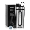 TOOFEEL Shaker Flaschen für Proteinmischungen 28 oz Edelstahl Protein Shaker mit 2 Mischkugel, nicht bleibt kalt/Hot, sichtbare Fenster Metall Shaker Cups, Leakproof, BPA freie Flasche Shaker