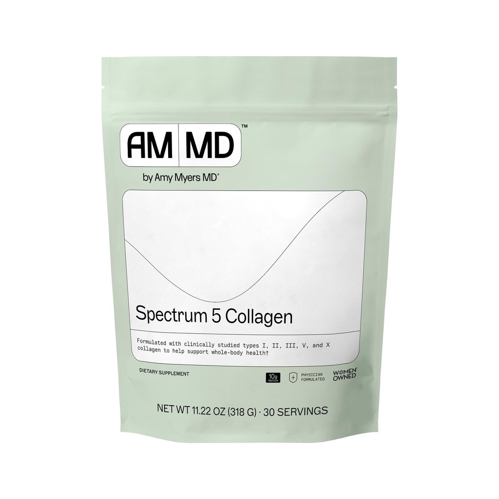 Amy Myers MD Spectrum 5 Collagen Peptides Powder - Daily Collagen Supplement for Healthy Hair, Skin & Nails - für Joint Support, Gut & Immune Health - 30 Servietten