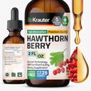 BIO KRAUTER® Hawthorne Berry Supplement - Pure Vegan Hawthorn Berry Liquid Drops 655 mg per Serving 2 Fl.Oz 28 Days of Supply - Used for Overall Support & Daily Wellness - Alcohol & Sugar Free