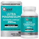 Qunol Magnesium Glycinate Complex, Gentle on Stomach, 250mg Eine Pille Dose, Superior-Absorption Magnesium, Nerve, Knochen und Muskel-Gesundheitsergänzung, 60 Count (Pack von 1)