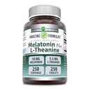 Erstaunliche Formeln Melatonin Plus L-Theanin 10 mg Tabletten Supplement | Non-GMO | Gluten Free | Made in USA (10 mg, 250, Count)
