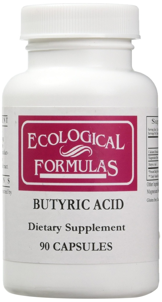 Ökologische Formeln Calcium Magnesium Butyrate (Btyric Acid), unterstützt Gut Health. 1-Pack, Creme, 90 Kapseln