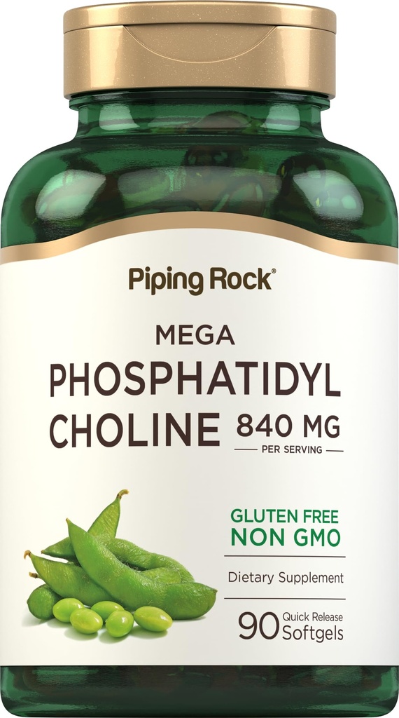 Pipping Rock Phosphatidyl Choline Supplement: 840mg: 90 Softgels de soja Lécithine: Non-OGM, sans gluten