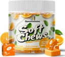 Eisen-Ergänzungskäse mit Vitamin C für Frauen Männer und Kinder, Natürliche Vegan Eisen Weichkäse mit Vitamin B6,B12,D, Calcium & Zink - Energieunterstützung, 60 Orange SoftChews,2 Monat Versorgung