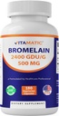 Vitamatic Bromelain Supplement 500mg – 2400 GDU/g – 180 Kapseln