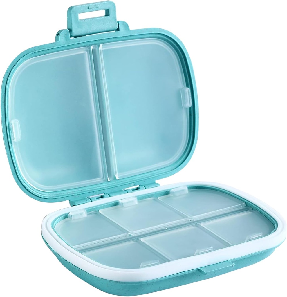 Holii Reise Pille Organizer, 8 Komponenten Tragbare Pille Fall, Tägliche Pille Box, Vitamine zu halten, kleine Pille Container für Taschentasche Medizin Organizer (blau)