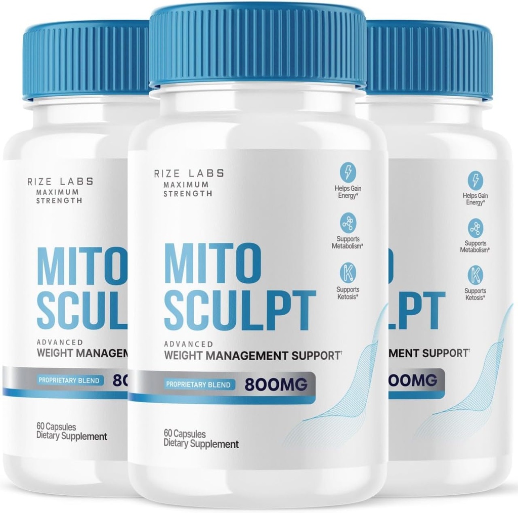 rize labs MitoSculpt Weight Loss Pills - Sculpt Ihr Idealer Körper mit MitoSculpt Advanced Formula Capsules, Ergänzung zu Mobilized Stored Fat for Fuel (180 Kapseln) (Pack von 3)