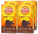 Metamucil, Fiber Thins, Daily Psyllium Husk Fiber Supplement, unterstützt Verdauungs-Gesundheit und Zufriedenheit Hunger, Schokolade Geschmack, 48 Gesamt Servierungen (4 Packungen von 12)