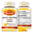 2 Pack Acetyl L-Carnitin Gummie, L-Carnitin Ergänzung für Frauen und Männer, Nahrungsergänzung für Boost Energy, Immunität & Gehirn Gesundheit, Vegan, Non-GMO, Mango Flavor, 120 Count